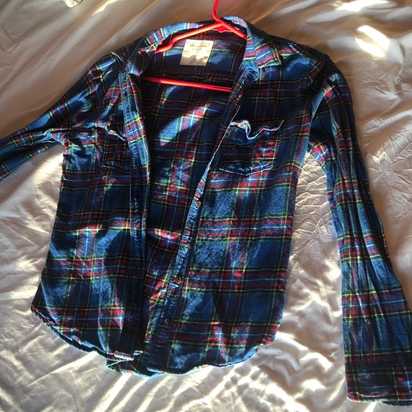 Blue Abercrombie & Fitch flannel M (W) - Picture 5 of 5